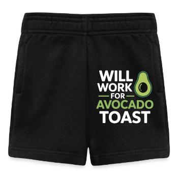 Travaillerai pour un expert diététicien en toasts à l’avocat - Short Bébé - noir - Devant