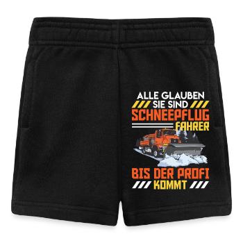Räumen ALLE GLAUBEN SIE SIND SCHNEEPFLUGFAHRER - Baby Shorts - Schwarz - Vorne