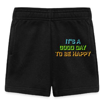 Bonjour sois heureux Motivation positive Dire bonheur - Short Bébé - noir - Devant