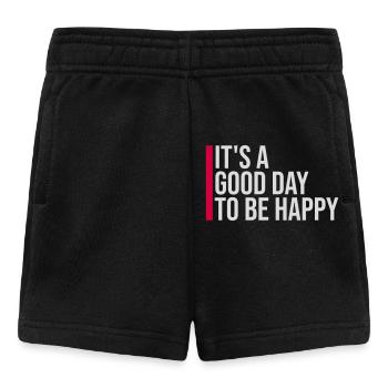 Bonjour sois heureux Motivation positive Dire bonheur - Short Bébé - noir - Devant