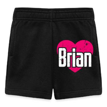 I Love Brian Pinkes Herz Ich liebe Brian - Baby Shorts - Schwarz - Vorne
