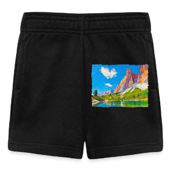 Lac dans les Dolomites avec effet peinture - Short Bébé - noir - Devant