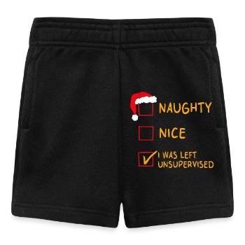Naughty Nice – I Was Left Unsupervised Christmas - Baby Shorts - black - Front