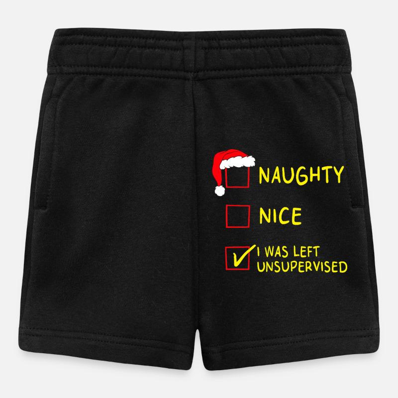 Naughty Nice – I Was Left Unsupervised Christmas - Baby Shorts - black