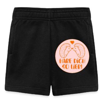 Igel - Habe Dich so lieb - Baby Shorts - Schwarz - Vorne