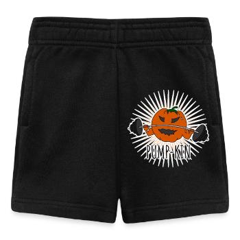 Pumpkin - Kürbis geht im Fitnessstudio pumpen! - Baby Shorts - Schwarz - Vorne