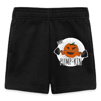 Pump-kin - Kürbis geht im Fitnessstudio trainieren - Baby Shorts - Schwarz - Vorne
