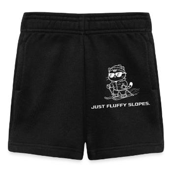 Ski Cat | Fluffy slopes - Baby Shorts - black - Front