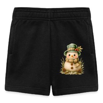 Winterfreund Schneemann - Baby Shorts - Schwarz - Vorne