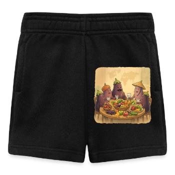 La société de l’aubergine à la table festive - Short Bébé - noir - Devant