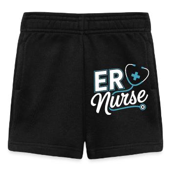 ER Pflegeheld Stethoscope - Baby Shorts - black - Front