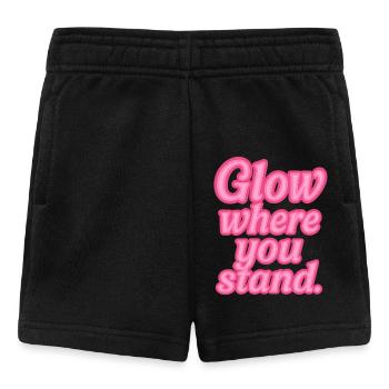 Glow Where You Stand Neon Spruch - Baby Shorts - Schwarz - Vorne