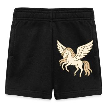 Licorne pégase pastel volante avec des ailes - Short Bébé - noir - Devant