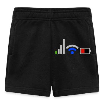 Icônes Tech Signal et Batterie Wifi Réseau  - Short Bébé - noir - Devant