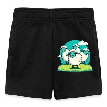Cartoonlamm auf Grasrunde - Baby Shorts - Schwarz - Vorne