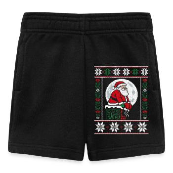 Weihnachts-Pixelkunst-Weihnachtsmann auf Kaminsims - Baby Shorts - Schwarz - Vorne