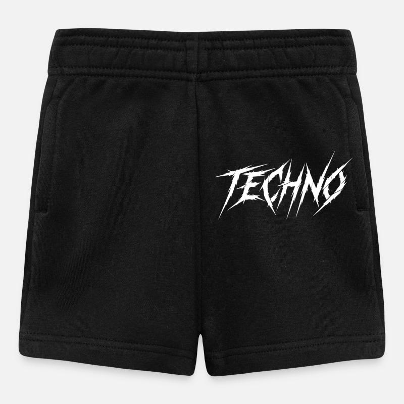 Techno Prong Font Graphic - Baby Shorts - black