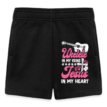 Ukulélé hawaïen Uke Jésus Foi - Short Bébé - noir - Devant