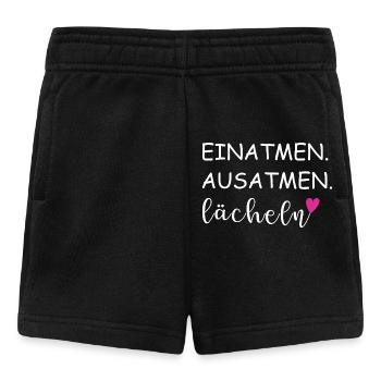 Einatmen Ausatmen Lächeln Sprüche - Baby Shorts - Schwarz - Vorne