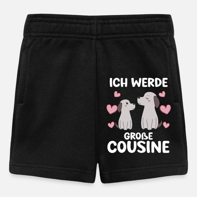 Un grand cousin annonce un chiot de chien - Short Bébé - noir