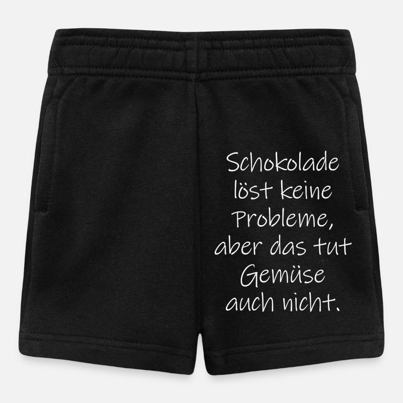 Chocolate doesn't solve any problems funny saying - Baby Shorts - black