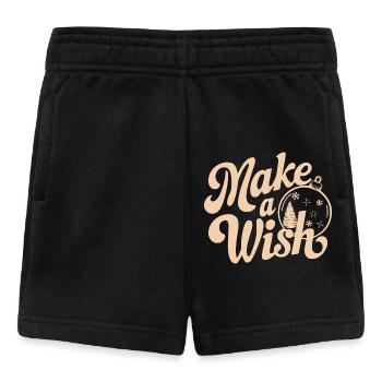 Make a Wish Ornament Typography - Baby Shorts - black - Front