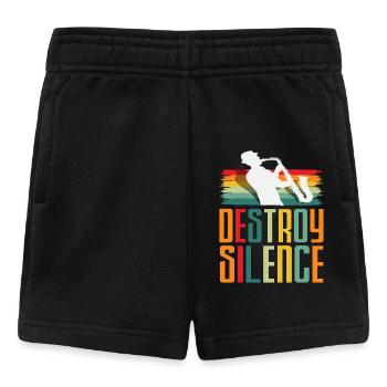 Retro-saxophon Saxophonist Destroy Silence - Baby Shorts - Schwarz - Vorne