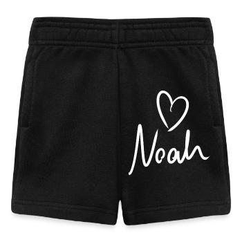 Noah Nom avec N Nom de garçon Baby shower de naissance - Short Bébé - noir - Devant
