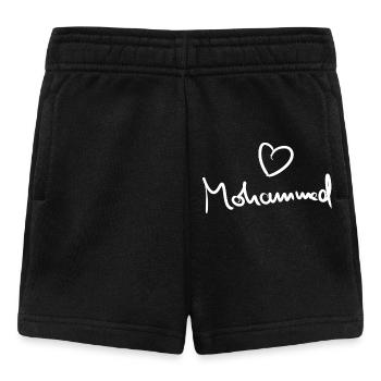Prénom Mohammed avec M Nom de garçon Baby shower de naissance - Short Bébé - noir - Devant