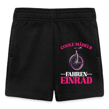 Cool girls riding unicycles - Baby Shorts - black - Front