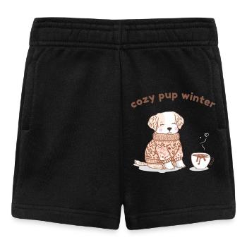 Cozy Pup Winter süßer Hund Design - Baby Shorts - Schwarz - Vorne