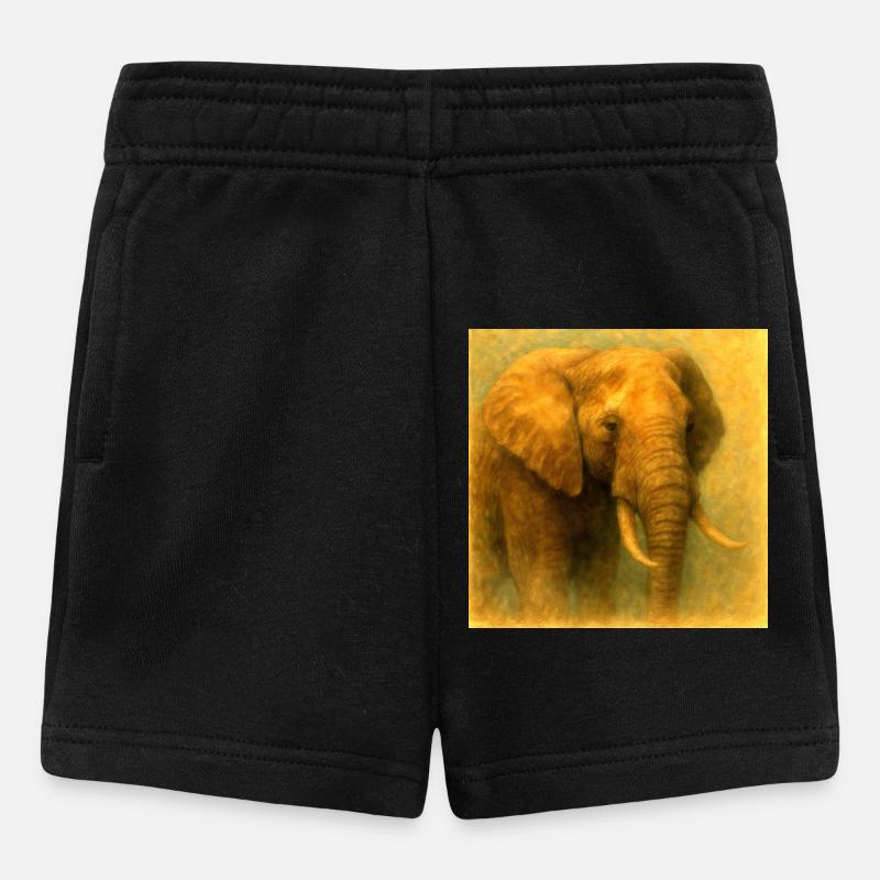 Goldener Elefant im bemalten Stil - Baby Shorts - Schwarz