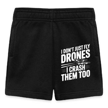Ich fliege nicht nur Drohnen, ich stürze sie auch ab. - Baby Shorts - Schwarz - Vorne