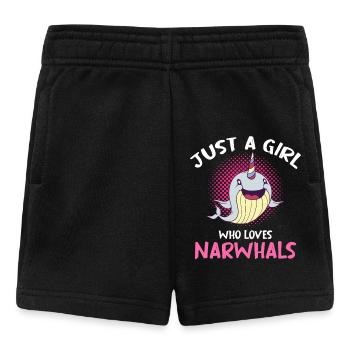 Just A Girl Who Loves Narwhals - Baby Shorts - black - Front