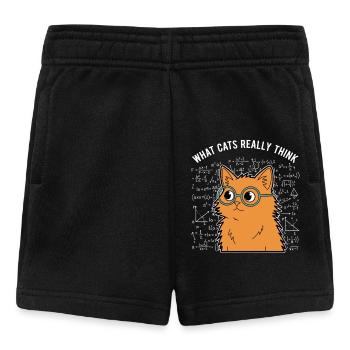 Was Katzen wirklich denken Lustiger Mathe Spruch - Baby Shorts - Schwarz - Vorne