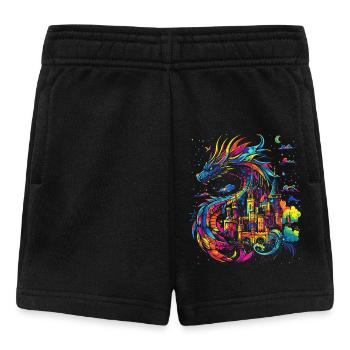Drache Schloss Fantasie Magie Mythologie Kreatur - Baby Shorts - Schwarz - Vorne