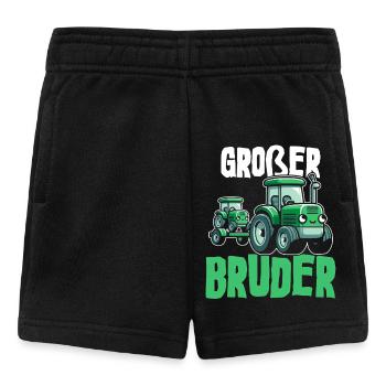 Big Brother Tractor Older Baby Siblings - Baby Shorts - black - Front