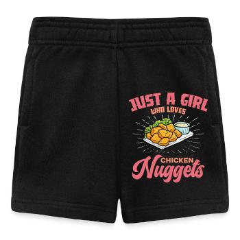 Mädchen liebt Chicken Nuggets - Baby Shorts - Schwarz - Vorne
