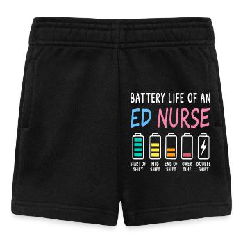 Emergency Nurse Battery Level Levels Humor - Baby Shorts - black - Front