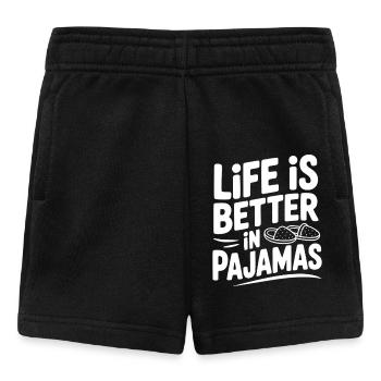 La vie est meilleure en pyjama - Short Bébé - noir - Devant