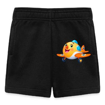 Süßes Kinderflugzeug Cartoon – Flugzeug - Baby Shorts - Schwarz - Vorne