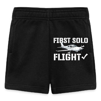 Erster Solo-Flug Humor-Pilotenstudent - Baby Shorts - Schwarz - Vorne