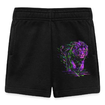 Lion Running Lion Head Colorful Predator Animal Wild - Baby Shorts - black - Front