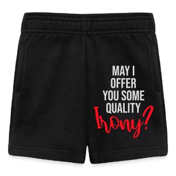 May I Offer You Some Quality Irony Lustiger Spruch - Baby Shorts - black - Front