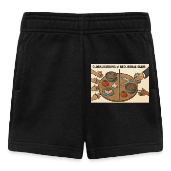 Globalisierung vs Neoliberalismus - Baby Shorts - Schwarz - Vorne