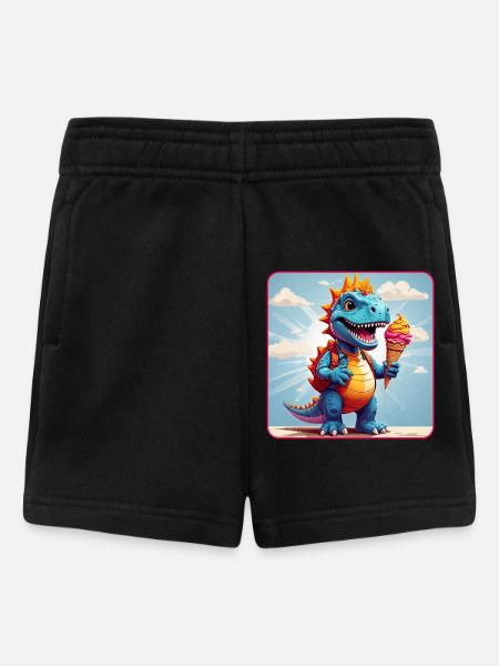 Süßer Dino mit Eiszauber - Baby Shorts - black