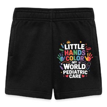 Petits mains colorés du monde des soins - Short Bébé - noir - Devant