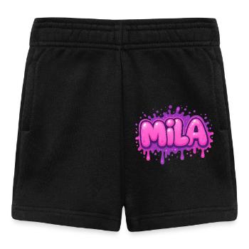 Graffiti  MILA Prénom cadeau idéal imprimable sur  - Short Bébé - noir - Devant