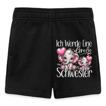 Big Sister Elephants Older Sibling - Baby Shorts - black - Front