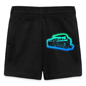 Dampflok Modelleisenbahn Jungen Herren Eisenbahn - Baby Shorts - Schwarz - Vorne